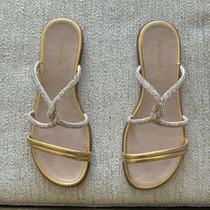 Luz da Lua rhinestone sandals in size 9. Made in Brazil.